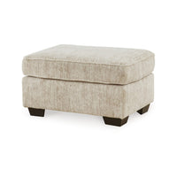 Layla Oversized Accent Ottoman, Parchment Polyester, Black, 35 Inch -BM331876