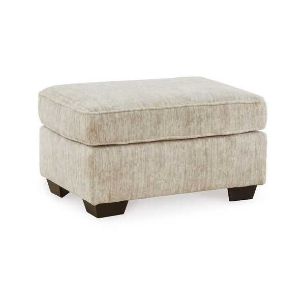 Layla Oversized Accent Ottoman, Parchment Polyester, Black, 35 Inch -BM331876