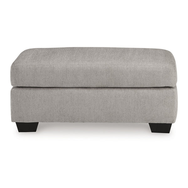 Delaney Ottoman, Flannel Gray Polyester, Soft Cushioned Top, 44 Inch -BM331879