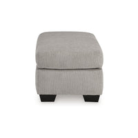 Delaney Ottoman, Flannel Gray Polyester, Soft Cushioned Top, 44 Inch -BM331879