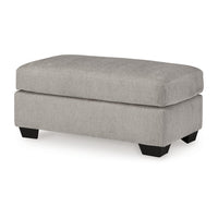 Delaney Ottoman, Flannel Gray Polyester, Soft Cushioned Top, 44 Inch -BM331879