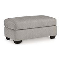 Delaney Ottoman, Flannel Gray Polyester, Soft Cushioned Top, 44 Inch -BM331879