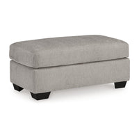 Delaney Ottoman, Flannel Gray Polyester, Soft Cushioned Top, 44 Inch -BM331879