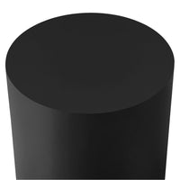 Rano Side End Table, 19 Inch Black Round Iron Top, Modern Drum Shape -BM331992
