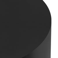 Rano Side End Table, 19 Inch Black Round Iron Top, Modern Drum Shape -BM331992