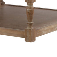 Xena Coffee Table, 36 Inch Tufted Frost Gray Upholstery, Solid Wood -BM331996