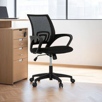 Sely Rolling Office Chair, 35 Inch Adjustable Height and Black Mesh -BM331998