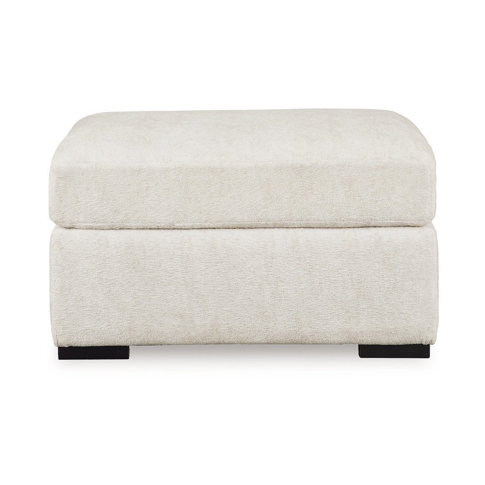 Akon Oversized Ottoman, Modern Plush Ivory Polyester 39 Inch Square -BM332156