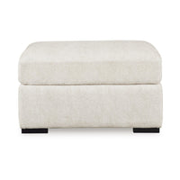 Akon Oversized Ottoman, Modern Plush Ivory Polyester 39 Inch Square -BM332156