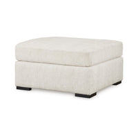 Akon Oversized Ottoman, Modern Plush Ivory Polyester 39 Inch Square -BM332156
