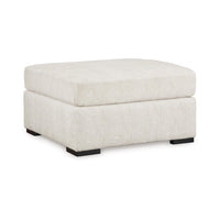 Akon Oversized Ottoman, Modern Plush Ivory Polyester 39 Inch Square -BM332156