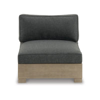 Mayo Outdoor Modular Armless Chair, Dark Gray Nuvella Fabric, Brown -BM332197