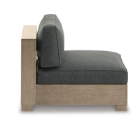 Mayo Outdoor Modular Armless Chair, Dark Gray Nuvella Fabric, Brown -BM332197