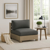 Mayo Outdoor Modular Armless Chair, Dark Gray Nuvella Fabric, Brown -BM332197