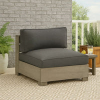 Mayo Outdoor Modular Armless Chair, Dark Gray Nuvella Fabric, Brown -BM332197