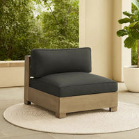 Mayo Outdoor Modular Armless Chair, Dark Gray Nuvella Fabric, Brown -BM332197