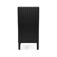 Tira Indoor Outdoor Side Chair Set of 2, Black Wicker, Gray Nuvella -BM332202