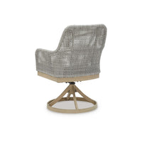 Yami Outdoor Swivel Chair Set of 2, Gray Resin Wicker, Nuvella Seats -BM332207
