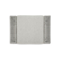 Yami Outdoor Ottoman, 35 Inch, Gray Woven Resin Wicker, Cushioned Seat -BM332209