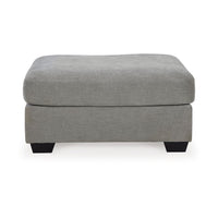 Square Accent Ottoman, 42 Inch Square Cushioned Seat, Gray Polyester -BM332210