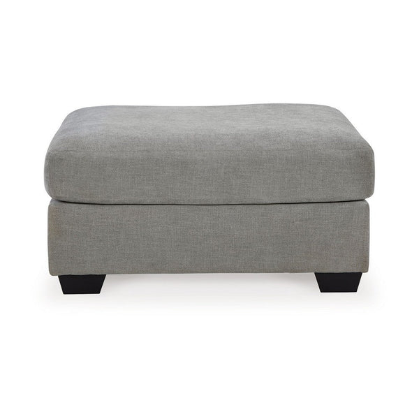 Square Accent Ottoman, 42 Inch Square Cushioned Seat, Gray Polyester -BM332210