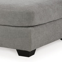 Square Accent Ottoman, 42 Inch Square Cushioned Seat, Gray Polyester -BM332210