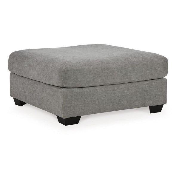 Square Accent Ottoman, 42 Inch Square Cushioned Seat, Gray Polyester -BM332210