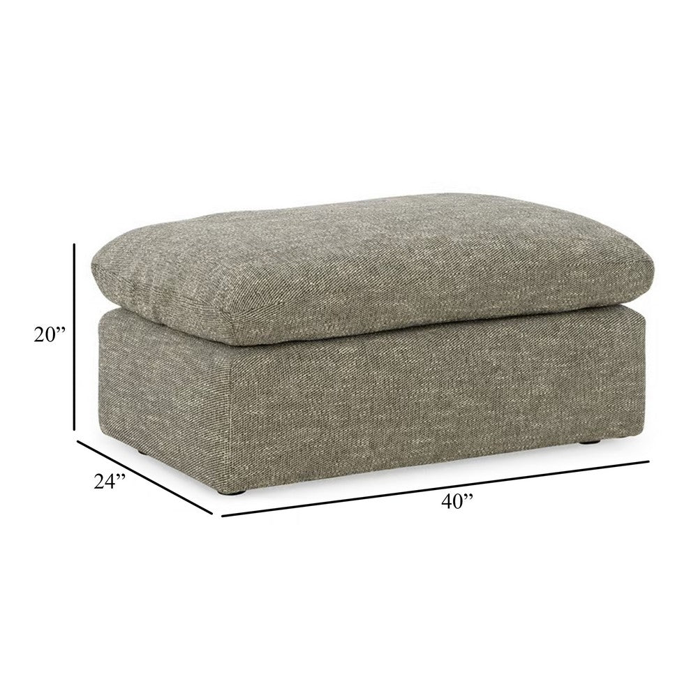 Yezi Ottoman Bench, 24x42, Feather Fill, Modern Granite Gray Polyester -BM332211