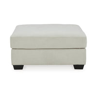 Accent Ottoman, 42 Inch Classic Square Seat, Light Gray Polyester -BM332218