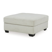 Accent Ottoman, 42 Inch Classic Square Seat, Light Gray Polyester -BM332218