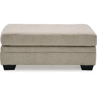 Ead Ottoman Bench, 44 Inch Soft Taupe Brown Polyester, Faux Wood Legs -BM332252