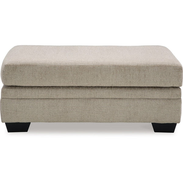 Ead Ottoman Bench, 44 Inch Soft Taupe Brown Polyester, Faux Wood Legs -BM332252