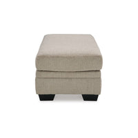 Ead Ottoman Bench, 44 Inch Soft Taupe Brown Polyester, Faux Wood Legs -BM332252