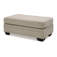 Ead Ottoman Bench, 44 Inch Soft Taupe Brown Polyester, Faux Wood Legs -BM332252