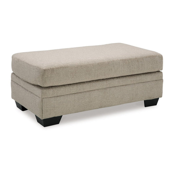 Ead Ottoman Bench, 44 Inch Soft Taupe Brown Polyester, Faux Wood Legs -BM332252