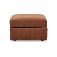 Meso Oversized Square Ottoman, Spice Orange Nuvella Polyester, 32 Inch -BM332262
