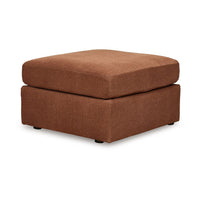 Meso Oversized Square Ottoman, Spice Orange Nuvella Polyester, 32 Inch -BM332262