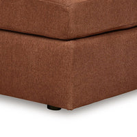 Meso Oversized Square Ottoman, Spice Orange Nuvella Polyester, 32 Inch -BM332262
