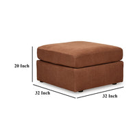 Meso Oversized Square Ottoman, Spice Orange Nuvella Polyester, 32 Inch -BM332262
