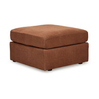 Meso Oversized Square Ottoman, Spice Orange Nuvella Polyester, 32 Inch -BM332262