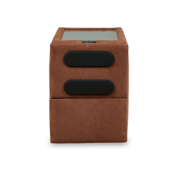 Meso Modular Console Side Table, Audio System, Spice Orange, 37 Inch -BM332263