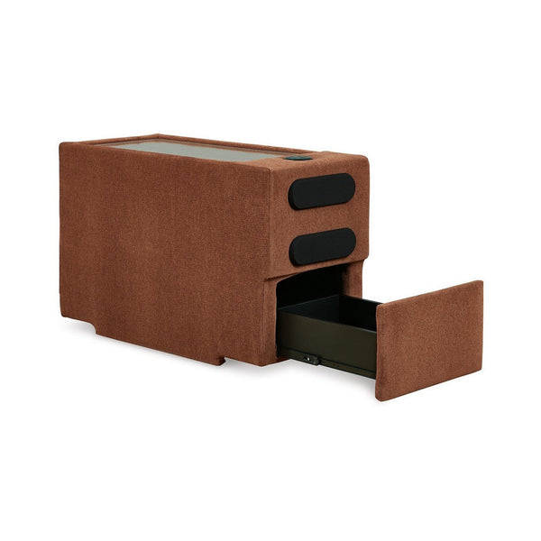 Meso Modular Console Side Table, Audio System, Spice Orange, 37 Inch -BM332263
