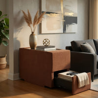 Meso Modular Console Side Table with Storage, Orange Nuvella, 37 Inch -BM332264