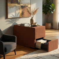 Meso Modular Console Side Table with Storage, Orange Nuvella, 37 Inch -BM332264