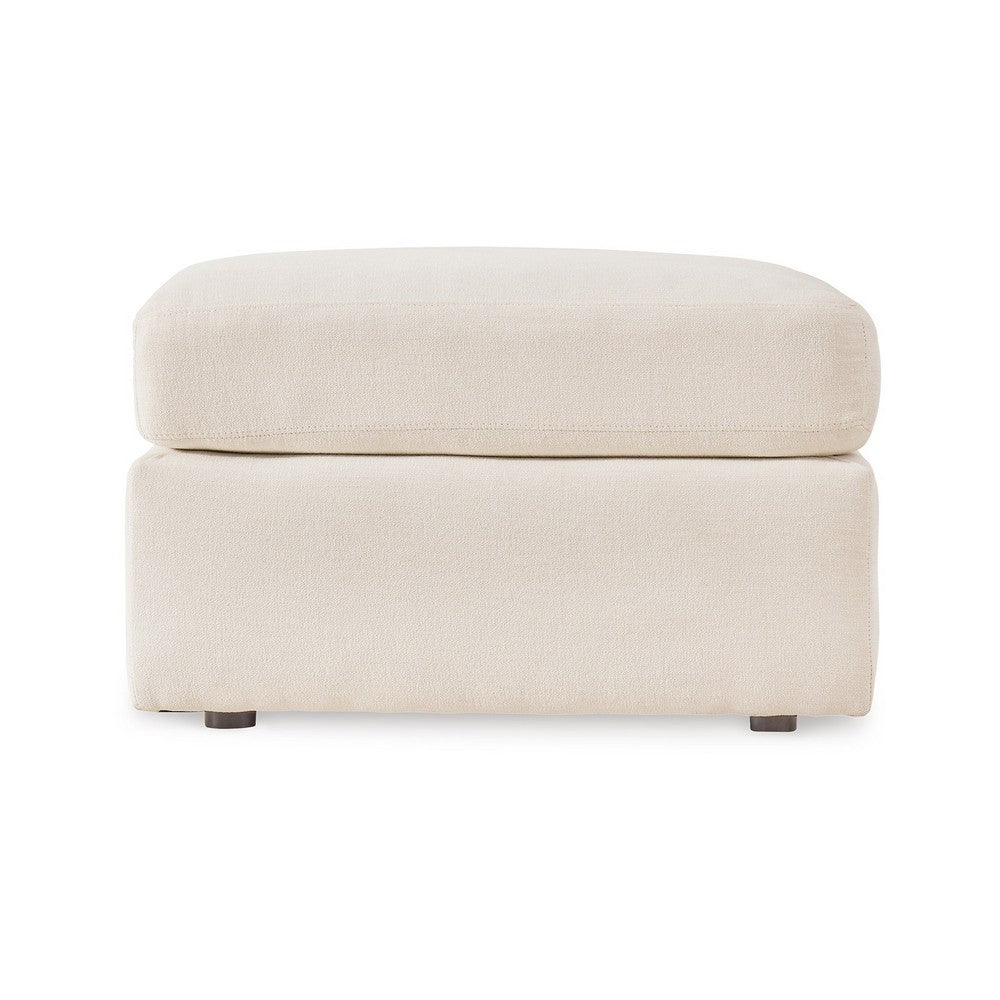 Meso Oversized Square Ottoman, Oyster Ivory Nuvella Polyester, 32 Inch -BM332266