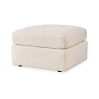 Meso Oversized Square Ottoman, Oyster Ivory Nuvella Polyester, 32 Inch -BM332266