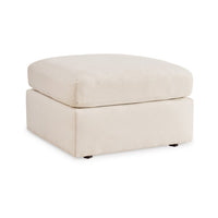 Meso Oversized Square Ottoman, Oyster Ivory Nuvella Polyester, 32 Inch -BM332266