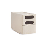 Meso Modular Console Side Table, Audio System, Ivory Nuvella, 37 Inch -BM332267
