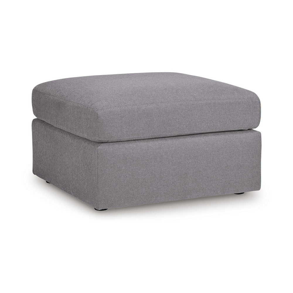 Meso Oversized Square Ottoman, Granite Gray Nuvella Polyester, 32 Inch -BM332270