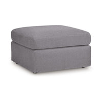 Meso Oversized Square Ottoman, Granite Gray Nuvella Polyester, 32 Inch -BM332270